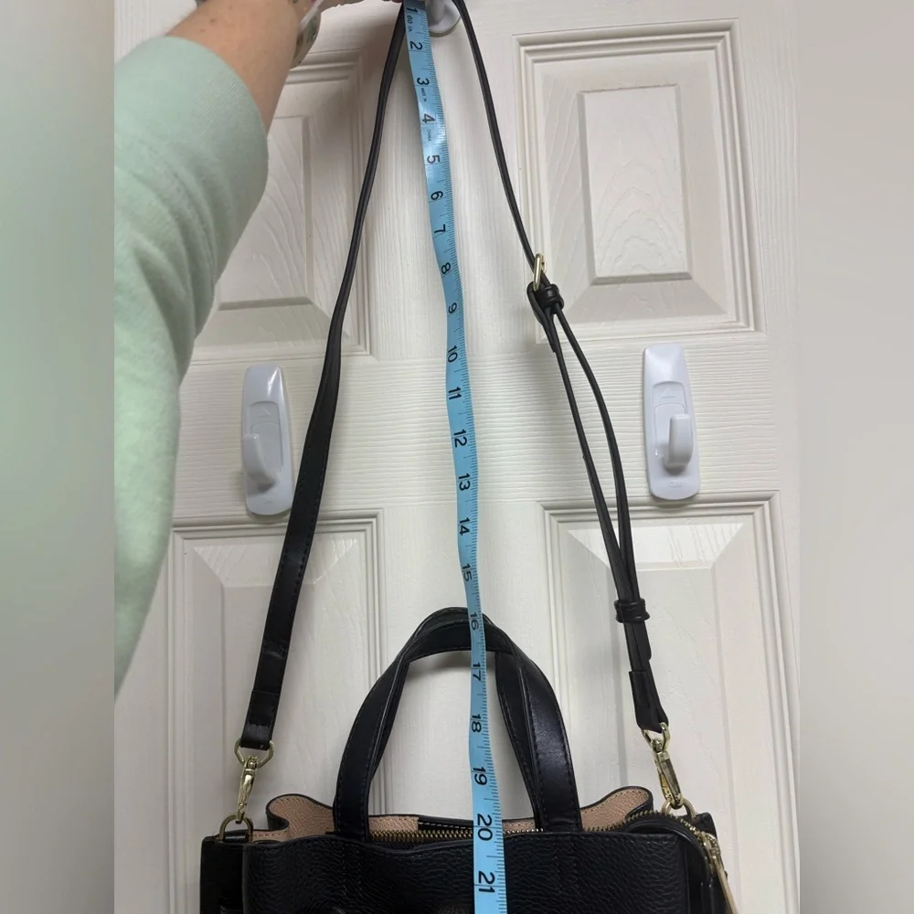 Michael Kors Emilia triple compartment satchel crossbody bag purse black bow EUC